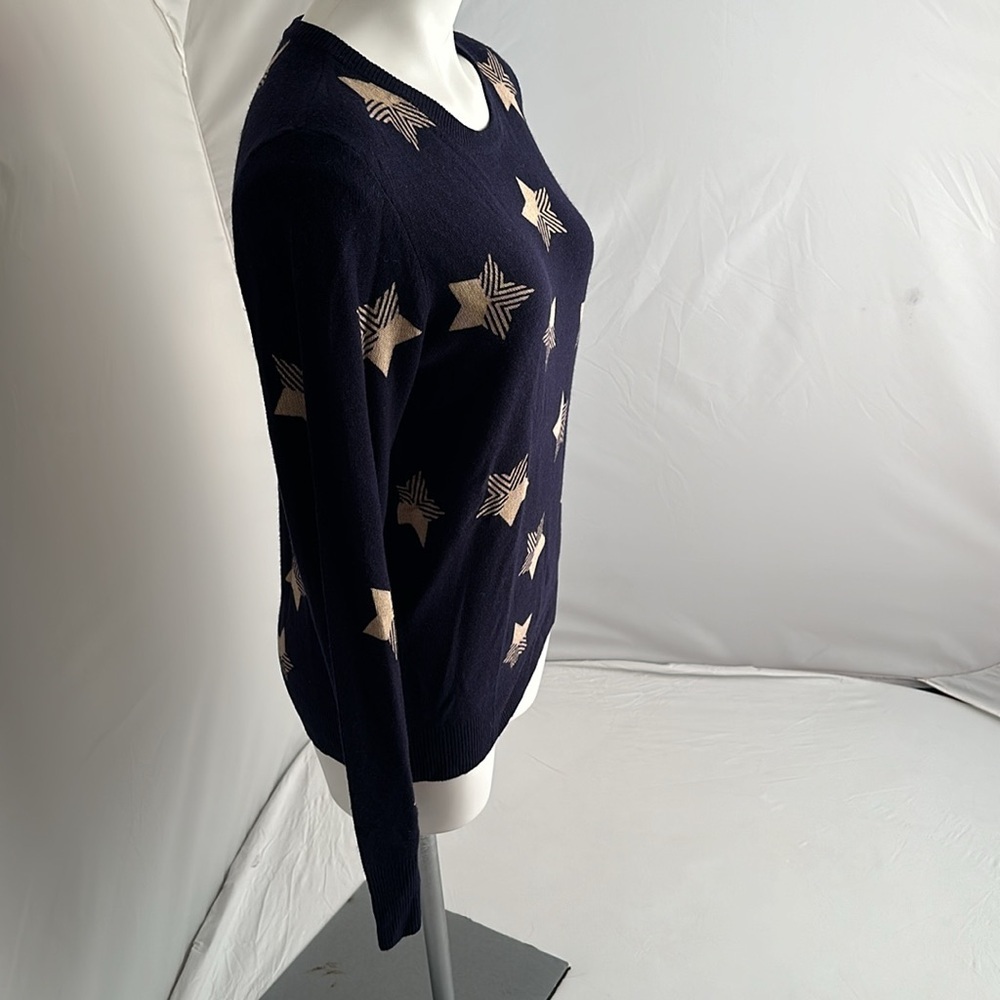 Equipment Shane crew neck Peacoat navy blue and ivory cashmere sweater - Picture 2 of 9